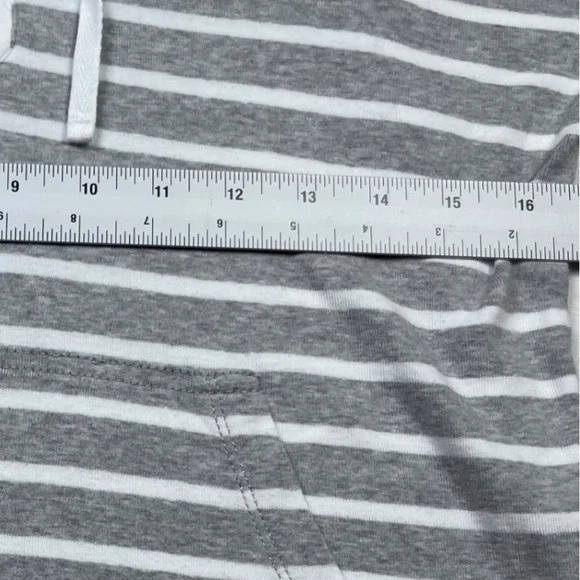 Lauren Ralph Lauren Striped Hoodie Pullover Henley Pocket Gray White Size S - Picture 8 of 11